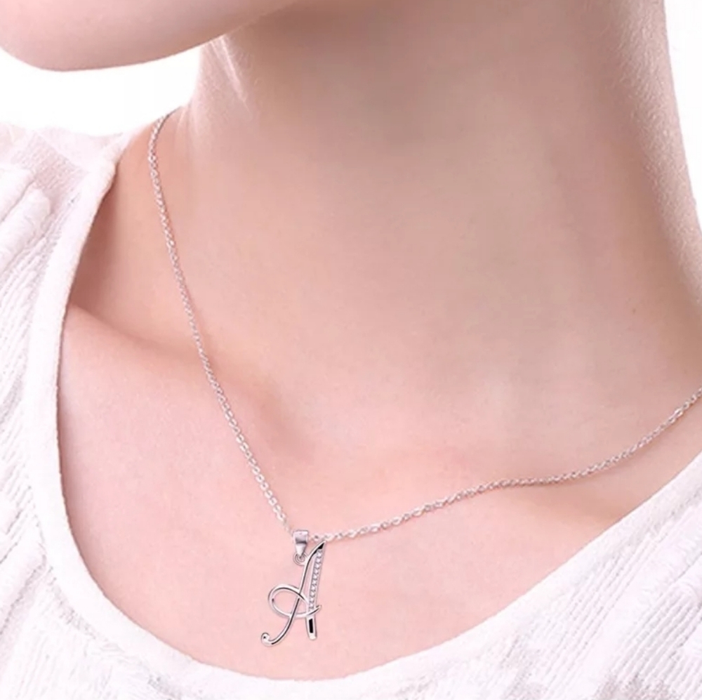 Sterling Silver -  initial Letter Pendant… - Picture 7 of 8